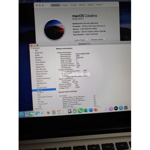 Macbook Pro 13 inch Mid 2012 Core i5 RAM 4GB SSD 128GB Bekas Normal di ...
