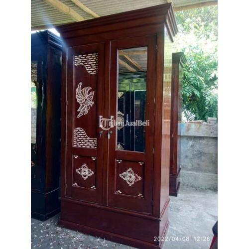 Lemari Kayu 2 Pintu Full Terbuat dari Kayu Asli Tidak Ada Campuran - Pasuruan