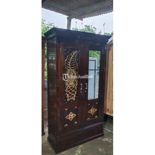 Lemari Kayu 2 Pintu Full Terbuat dari Kayu Asli Tidak Ada Campuran - Pasuruan