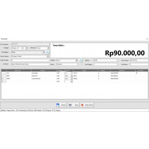 Aplikasi Software Kasir Untuk Bengkel Sparepart / Jasa Servis Bengkel Motor
