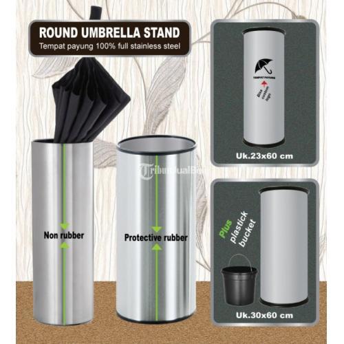 Tempat payung stainless steel Uk. 23 x 60 cm