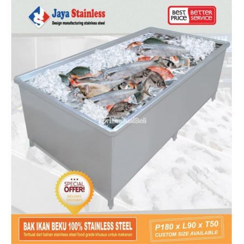 Bak thawing stainless (bak pencair ikan beku restoran)