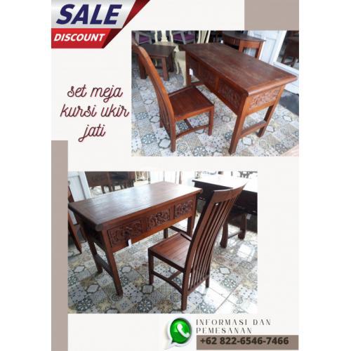 set meja kursi jati