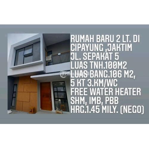 RUMAH BRAND NEW BERLOKASI DI KAWASAN CIPAYUNG JAKARTA TIMUR