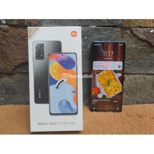 HP Xiaomi Redmi Note 11 Pro 5G RAM 8/128GB Blue Seken Normal Mulus - Malang