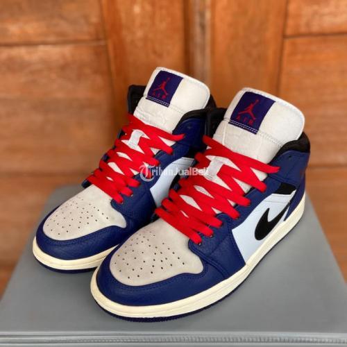 Sepatu Sneakers Air Jordan 1 Mid Deep Royal US 9 / EUR 42,5 VNDS Fullset - Bekasi