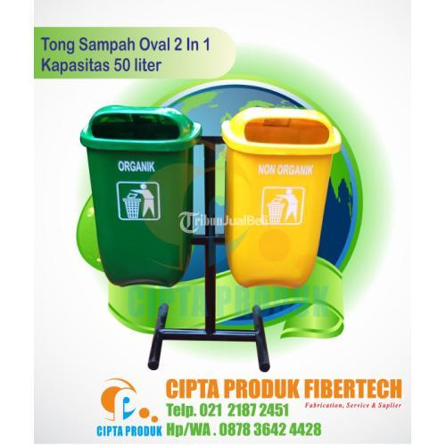 Tempat Sampah Pilah 50 Liter Gandeng 2 in 1
