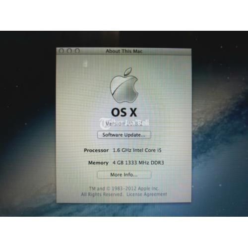 MacBook Air A1370 Mid 2011 11inch Core i5 1.6GHz RAM 4GB SSD 128GB Seken - Jakarta Pusat