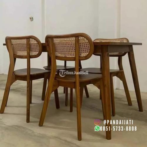 meja makan jati minimalis, desain meja makan kayu jati