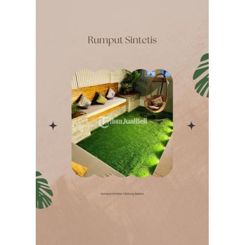 Dasar Rumput Sintetis Terlihat Alami - Bekasi