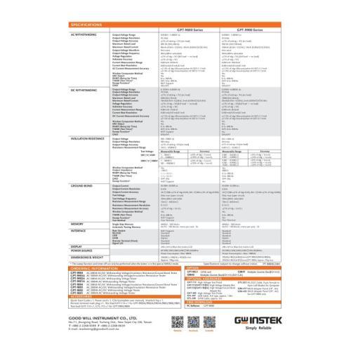 GW Instek GPTdi9804 200VA AC/DC Withstanding Voltage/Insulation