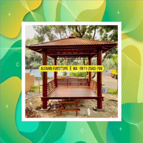 Gazebo Kayu Taman Rumah Garden Resto Cafe Minimalis - Yogyakarta