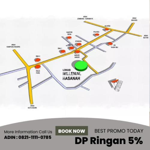 DP Hanya 13 JT, Rumah di Sekitar Gedangsewu Pare - Kediri