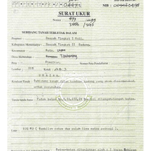 Tanah jalan raya padonan Canggu Bali view sawah