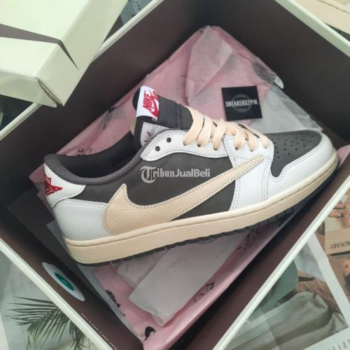 Sepatu Sneakers Jordan 1 Low Sail x Travis Scott BNIB Ukuran 40 sampai 46 - Jakarta Pusat