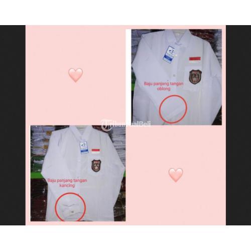 Seragam Sekolah Baju Putih Lengan Panjang  Kain Tissu