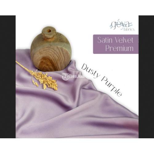 Kain Satin Velvet Premium Bahan Dress Bridesmaid Hijab - DustyPurple