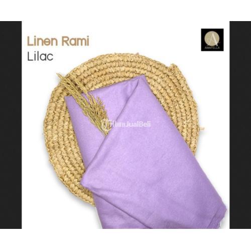 Pabrik 1/2 meter Kain Katun Linen Rami Bahan Kulot Kemeja - Lilac