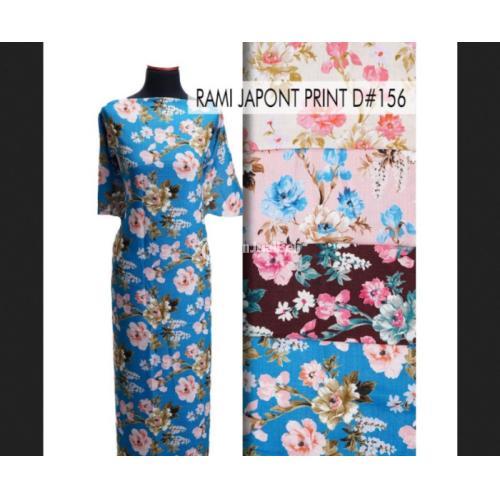 Pabrik Kain Linen Rami Print