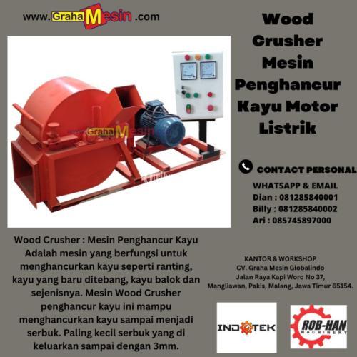 Mesin Penghancur Kayu Motor Listrik