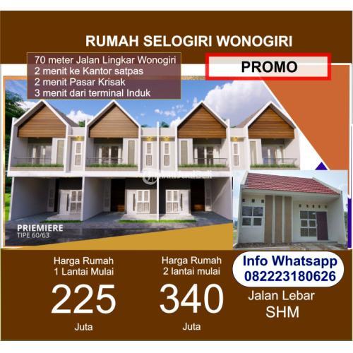 Dijual Rumah 2 Lantai Tipe 63/60 3KT 2KM Lokasi Strategis Selogiri - Wonogiri