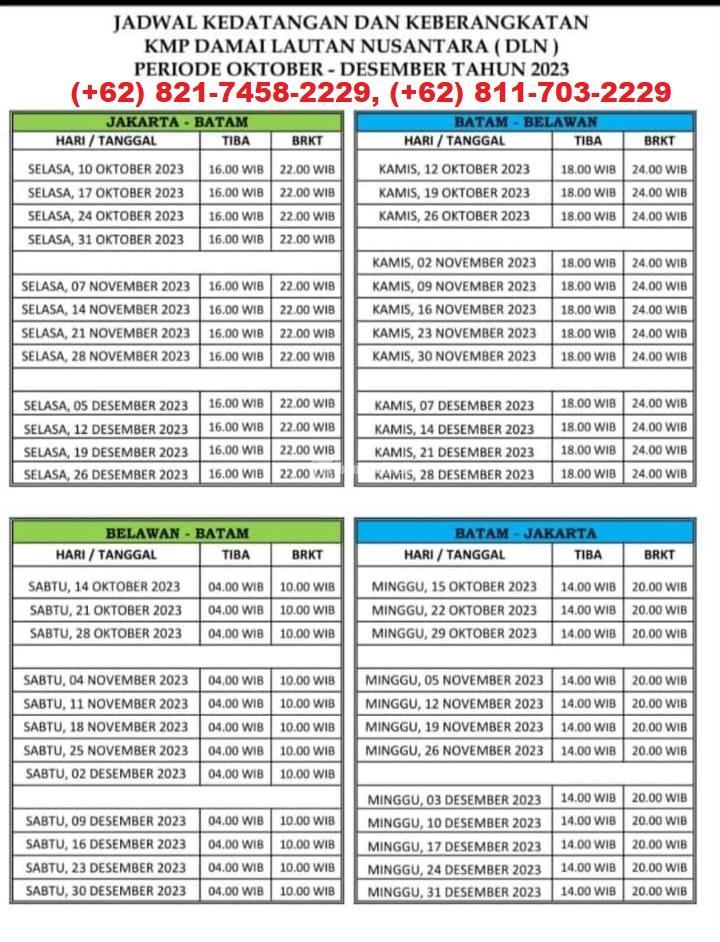 Tiket Kapal Damai Lautan Nusantara Kendaraan Dan Penumpang Di Batam ...