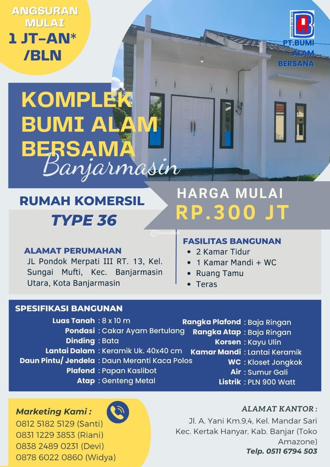 Harga Mulai Dari Rp300jt Dijual Rumah Baru 2KT 1KM Tipe 36 Komplek Bumi ...