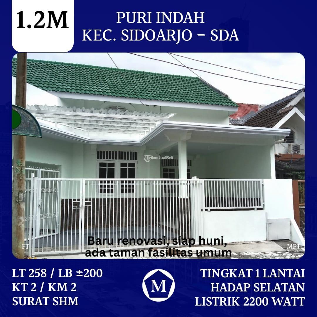 Rumah Puri Indah Sidoarjo Kota 12M SHM Hadap Selatan Baru Renovasi