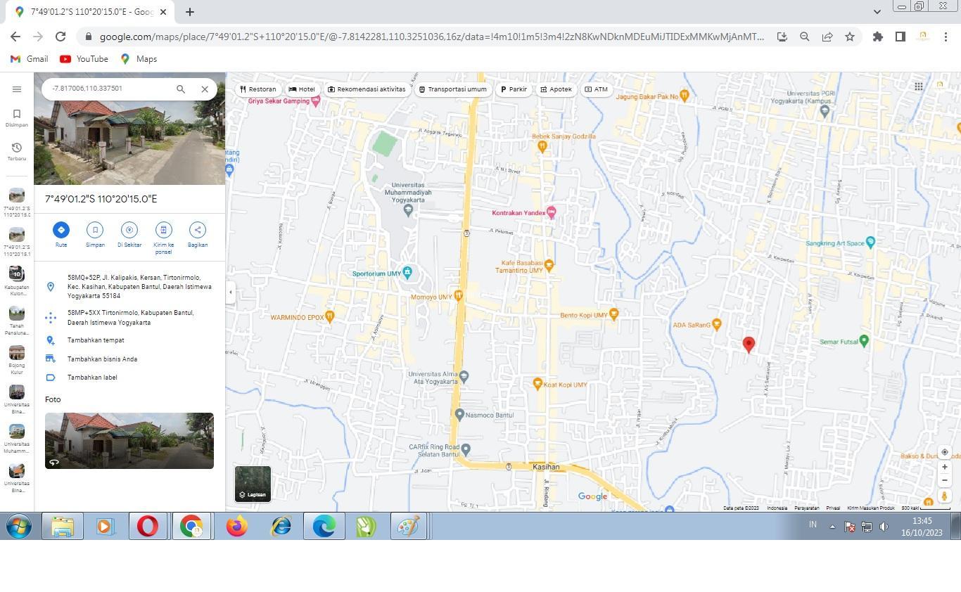 Tanah dekat Kampus UMY bantul Yogyakarta