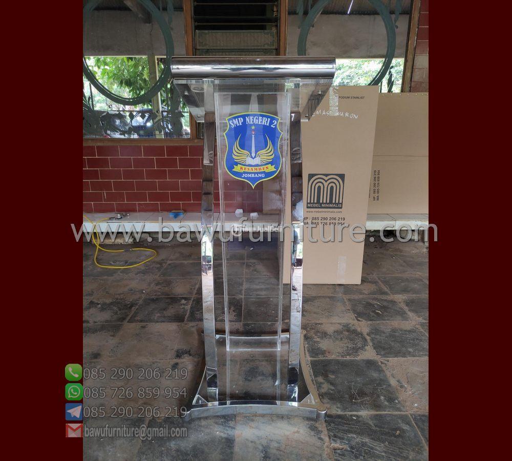 Podium Akrilik Minimalis Kombinasi Stainless - Madiun