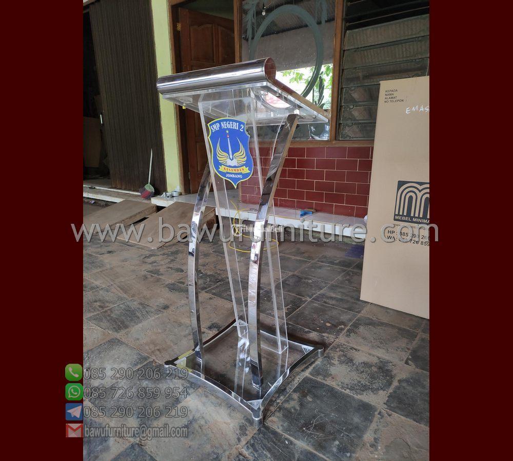Podium Akrilik Minimalis Kombinasi Stainless - Madiun