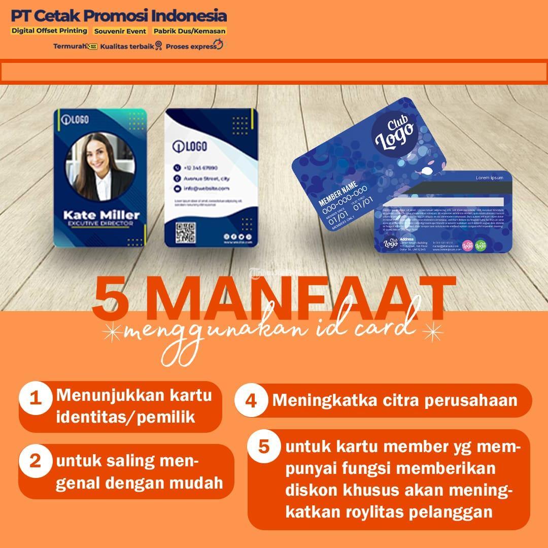 Cetak ID Card Karyawan Custom Kartu Nama Pengenal Member Kualitas ...