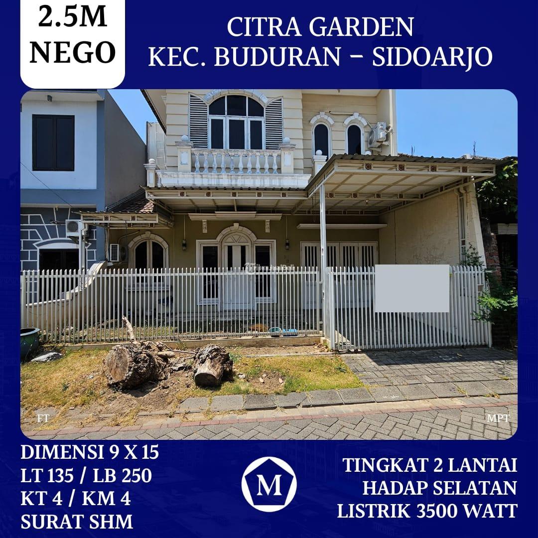 Rumah Citra Garden Sidoarjo 25M Nego SHM Hadap Selatan