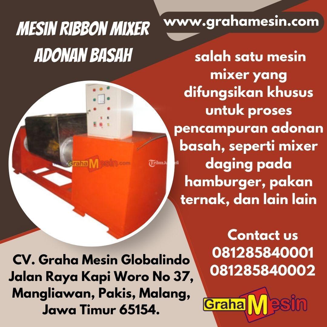 Mesin Ribbon Mixer Pencampur Adonan Basah Mixer Horisontal - Malang
