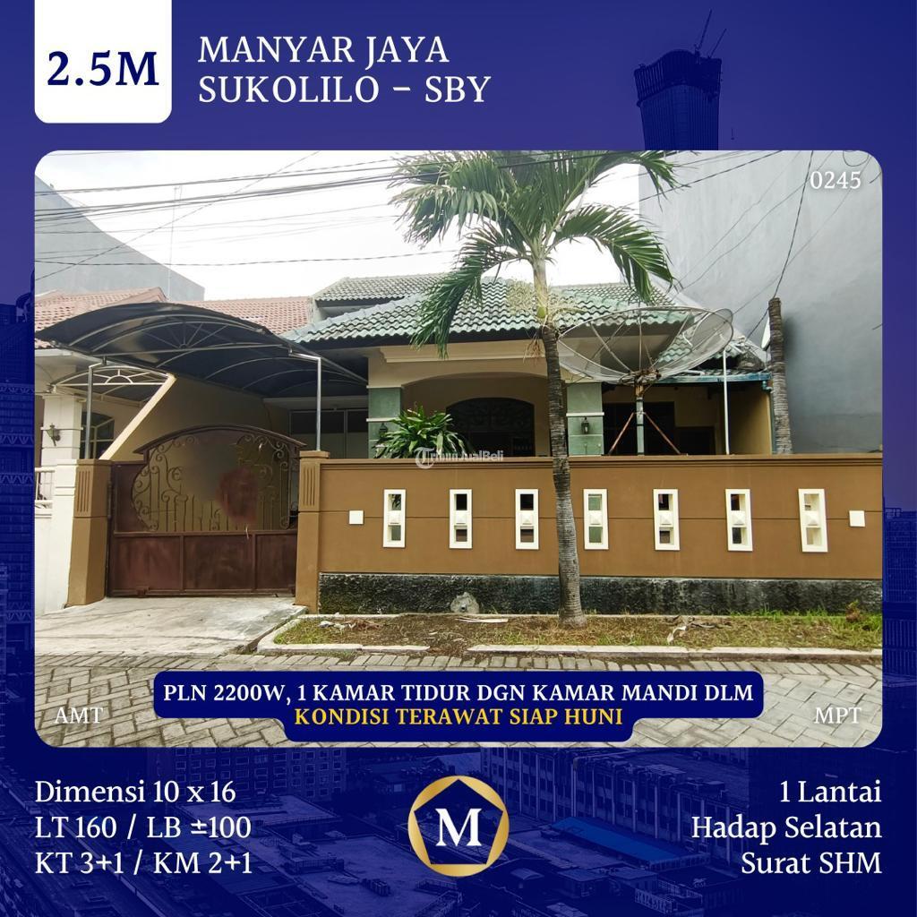 Jual Rumah Luas 10x16m Manyar Jaya Surabaya SHM Kondisi Terawat Siap Huni - Surabaya