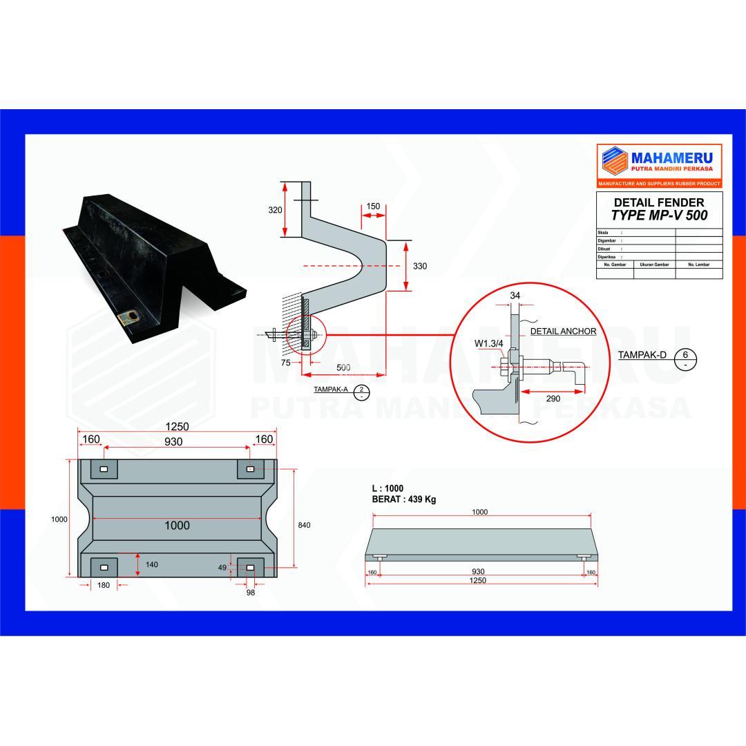 Rubber Fender Tipe V Karet Fender Tipe V 500 H 1000L Berkualitas di wilayah Pelindo 3 Hub 082245923265