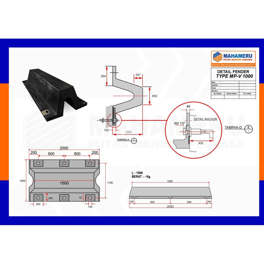 Rubber Fender Tipe V Karet Fender V 1000H 1500L Berkualitas di Pelindo 3 Probolinggo Hub 082245923265