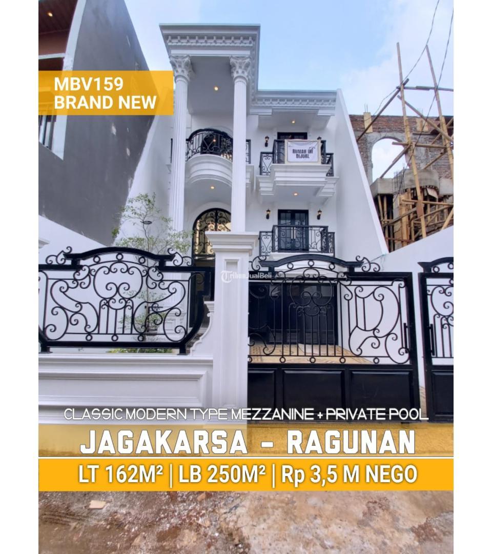 Dijual Rumah Hunian Classic Modern 3 Lantai LT165 LB250 ada Kolam Renang di Jagakarsa Ragunan - Jakarta Selatan