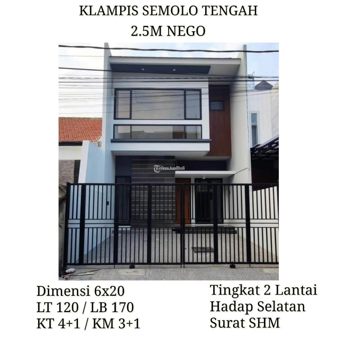 Dijual Rumah Klampis Semolo Tengah LT 120m2 LB 170m2 Harga Nego SHM Hadap Selatan - Surabaya