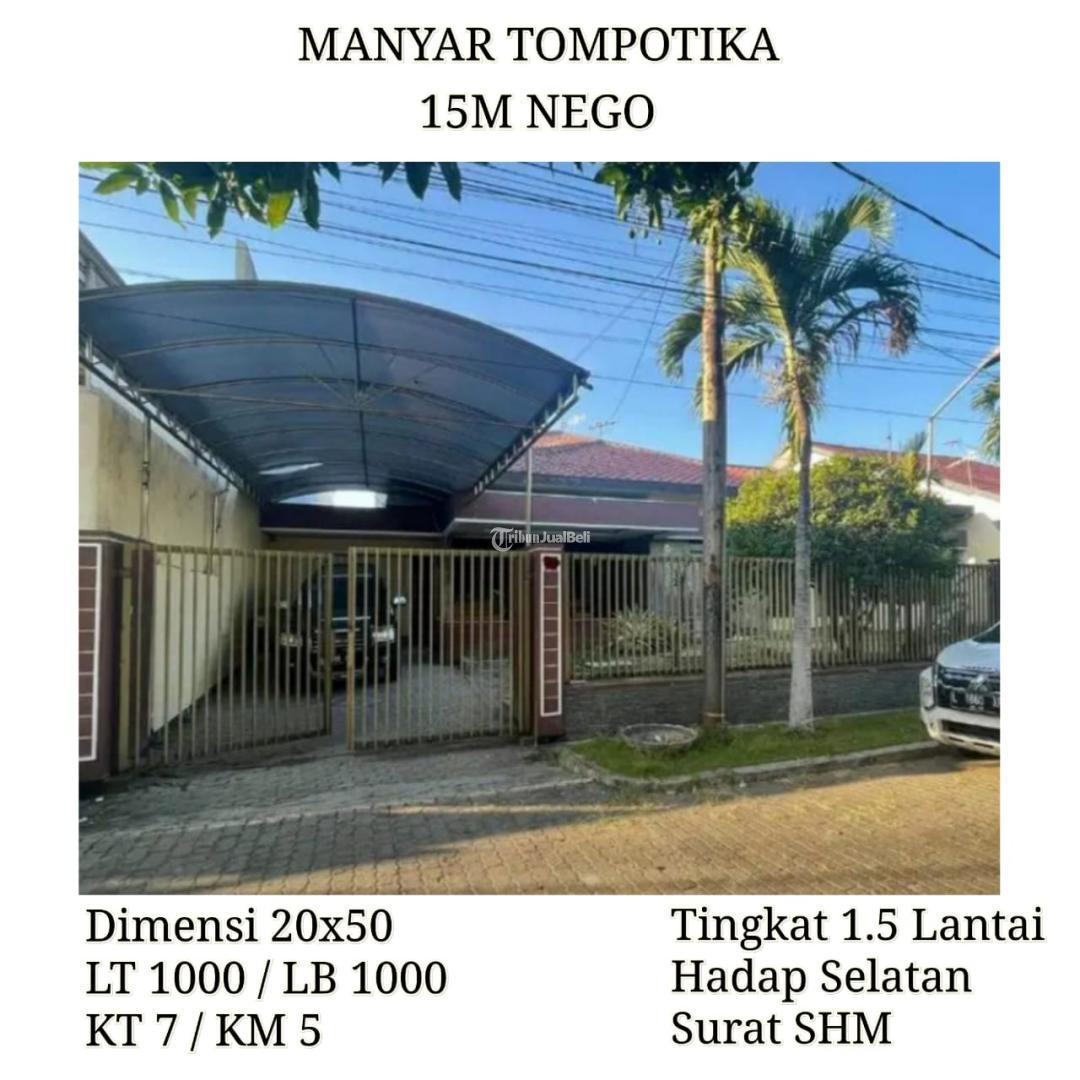Dijual Rumah 7KT 5KM Manyar Tompotika Surabaya 15M Nego SHM Hadap Selatan - Surabaya