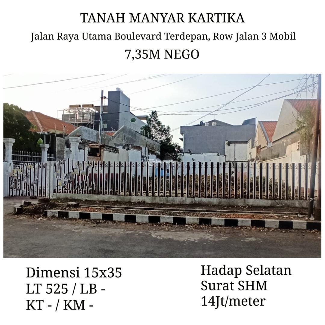Tanah Manyar Kartika Surabaya Harga Nego SHM Jalan Utama dan Lebar