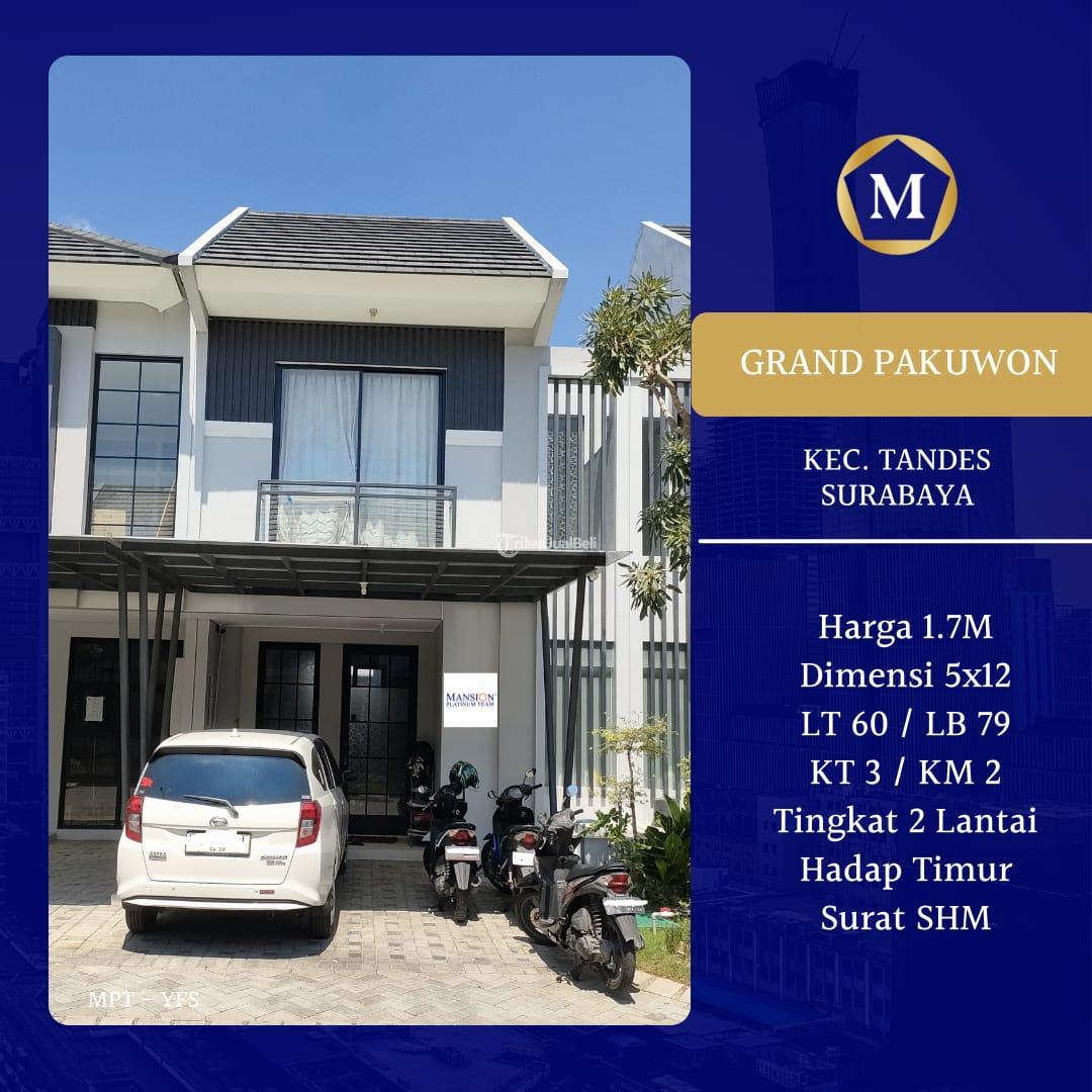 Dijual Rumah LT 60m2  LB 79m2 3KT 2KM Grand Pakuwon Tandes SHM Hadap Timur - Surabaya