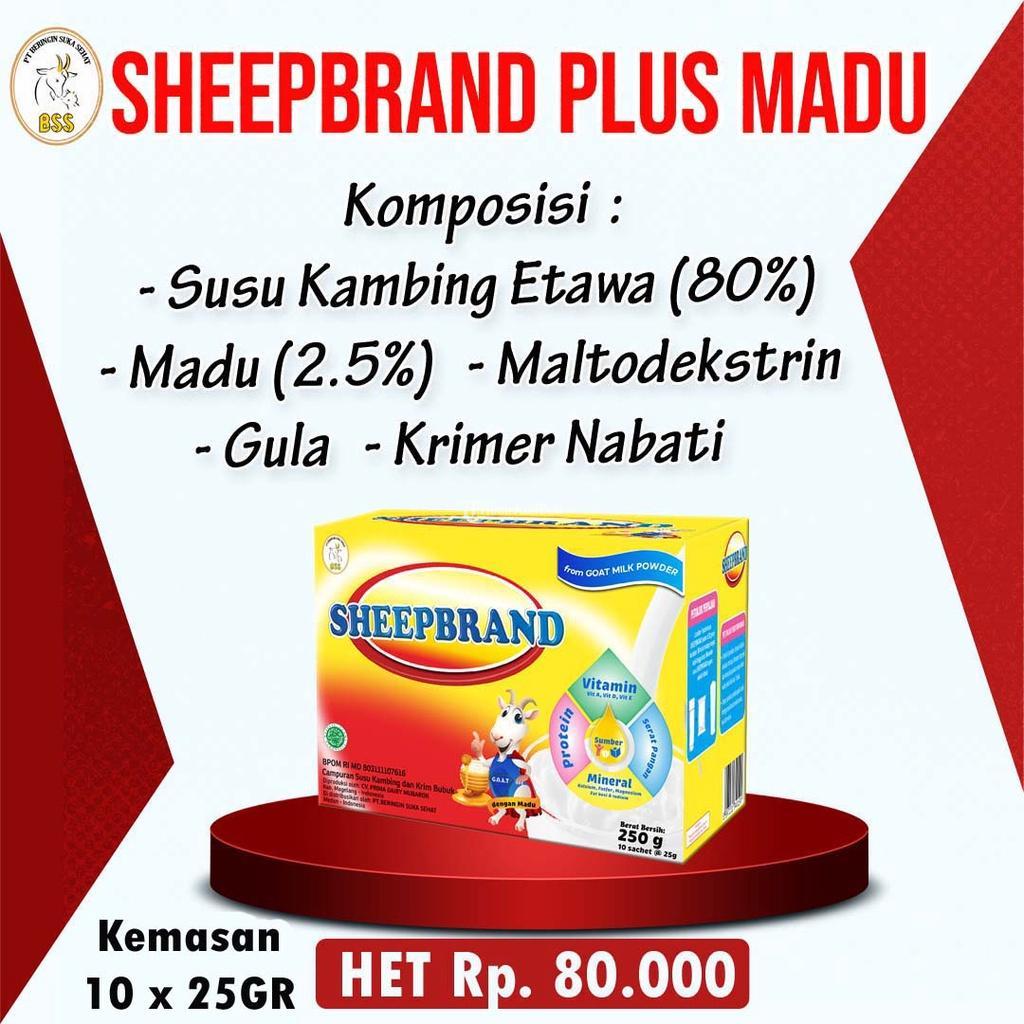 Sheepbrand Susu Kambing Etawa Bubuk Plus Madu Asli Kalsium Tinggi Untuk Nyeri Tulang Dan