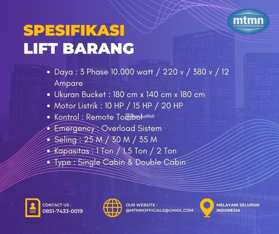 Disewakan Lift Barang 1 Kabin - Tegal Kota