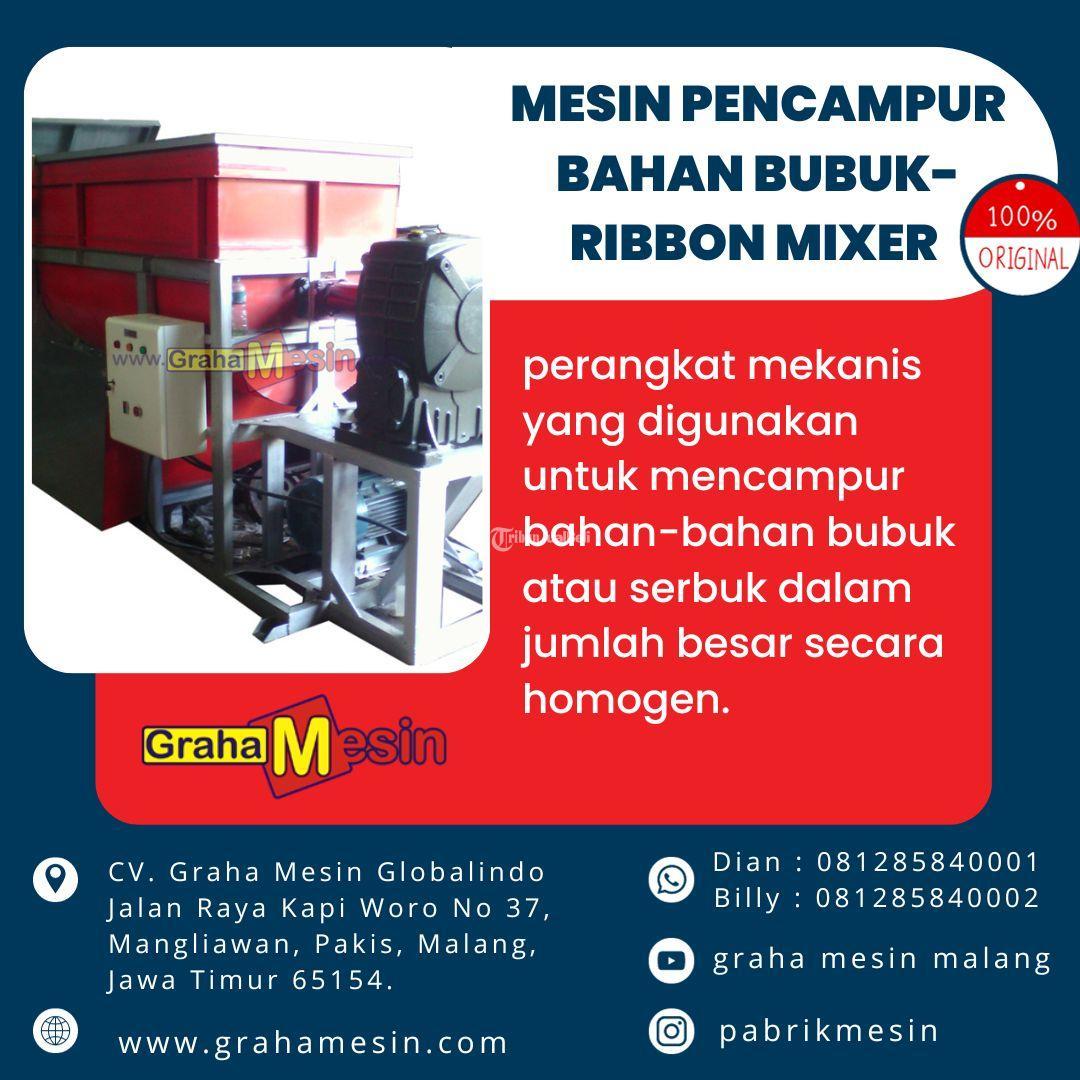 Mesin Pencampur Bahan Bubuk Ribbon Mixer Graha Mesin Malang