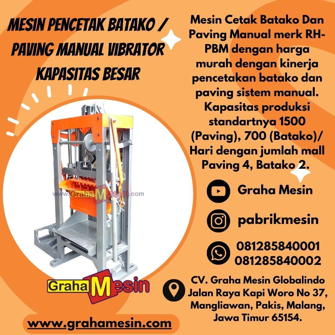 Mesin Pencetak Batako Aving Manual Vibrator Kapasitas Besar Di Malang