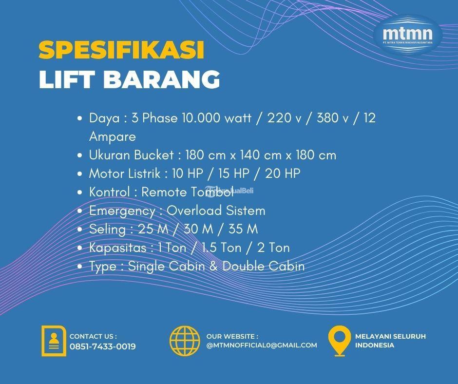 PERSEWAAN ALAT PROYEK LIFT BARANG 1 KABIN KOTA BOGOR 085174330019