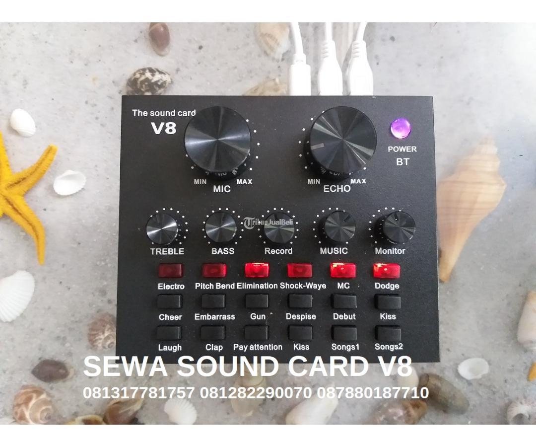 Sewa Sound Card V8 USB Laptop PC Untuk Perlengkapan Rental Alat Live Streaming
