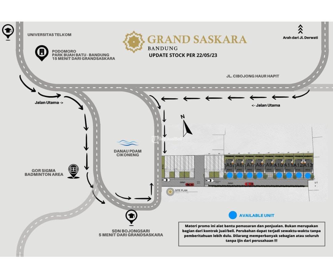 Dijual 1 Unit Rumah 2LT Tipe 45/83 2KT 2KM Termurah Dekat Tol Buahbatu - Bandung