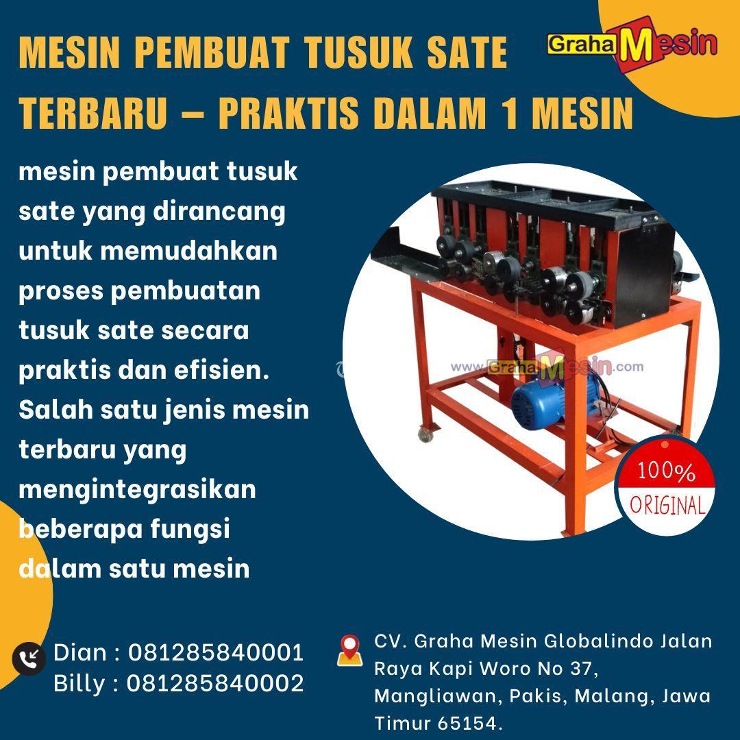 Mesin Pembuat Tusuk Sate Terbaru Praktis Dalam 1 Mesin